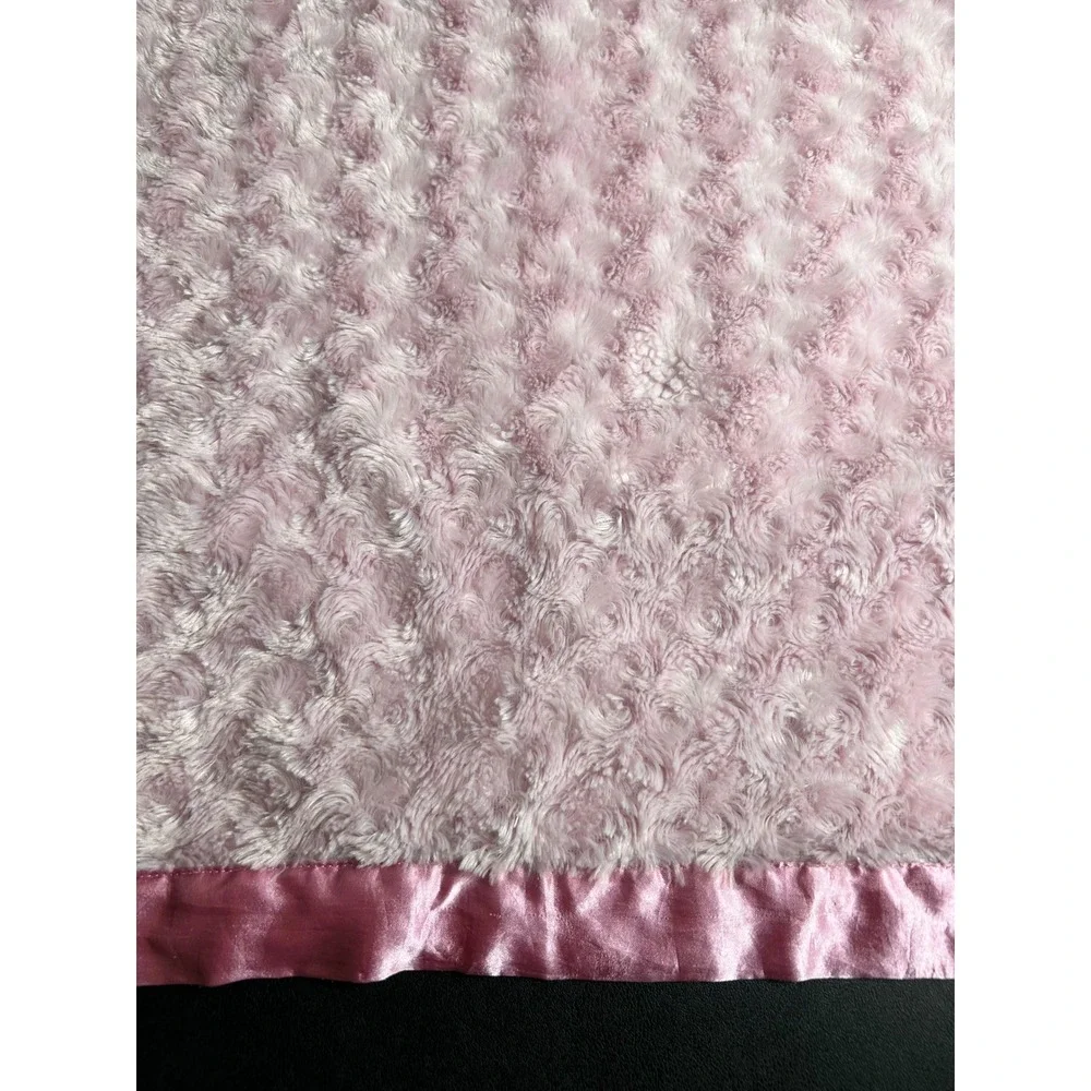 Disney Winnie the Pooh Baby Blanket Pink Satin Trim Rosebud Swirl 30x40 Cozy